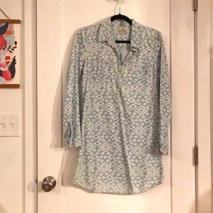 Lucky Brand Aztec Chambray Shirtdress - Small
